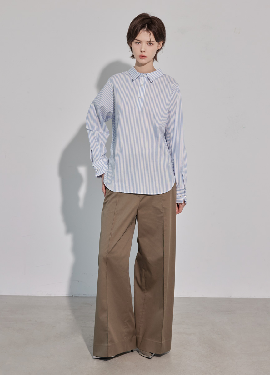 混棉口袋蓋設計直筒褲